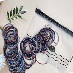 심플 대용량 포니테일 무매듭 헤어밴드 5컬러혼합 머리끈