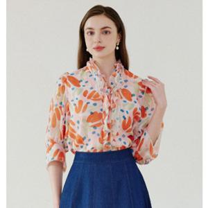 [미니멈]패턴 러플 블라우스 (MZBAWB3040 OR)_IC