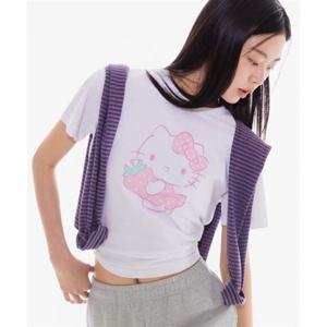 스파오 SPAO [산리오캐릭터즈] 세미 크롭 반팔 티셔츠(PINK)_SPRLG25U06 SPRLG25U06 406232