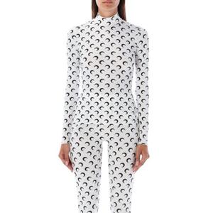 마린세르 문 프린티드 저지 세컨드 스킨 하이넥 트레이닝 티셔츠