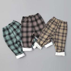 어린이패션 고급스러운 체크 패턴 겨울철 어린이 퍼배기 바지