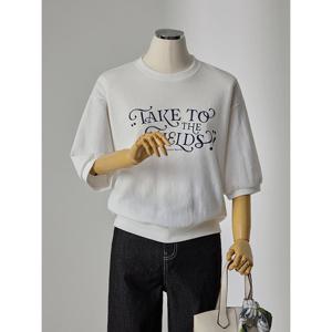 [커스텀에이블]레터링 라운드 반팔 맨투맨_T2604TS046A