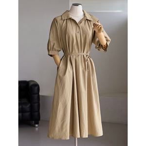 [커스텀에이블]셔츠카라 스트랩 롱 원피스_T2604OP011B