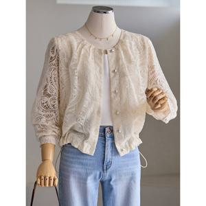 [커스텀에이블]레이스 스트링 크롭 자켓_T2604JK019A