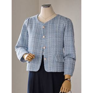 [커스텀에이블]클래식 라운드넥 트위드 자켓_T2604JK018A