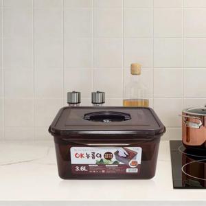 누름이김치통 한진 okay 조아 밀폐김치통3.6리터누름이포함-직사각