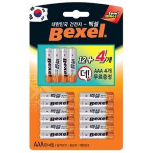알카라인 벡셀 건전지(AAA12+4)