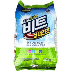 비누 때가쏙비트 실내건조 드럼겸용 라이온 세제 리필2.7kg