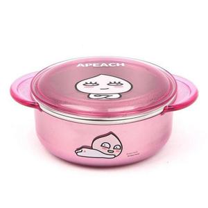 캐릭터식기 카카오프렌즈 안전핸들투명논슬립뚜껑스텐대접_어피치