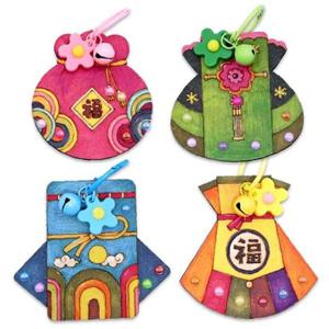 딸랑딸랑 방울 복주머니 키링 (4인용)