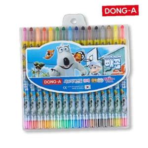 동아 빼꼼 샤프식 색연필 돌돌이 16색