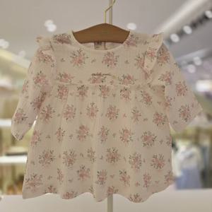 [밍크뮤] (밍크뮤) 25봄여름(PH)리본다발플리워롱티셔츠(롱블라우스) (35115331010) 3511533101