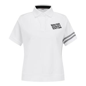 [마스터바니에디션] 25 FW 여성 배색 테이프 로고 자수 반팔 티셔츠 421E3TO101 421E3TO101