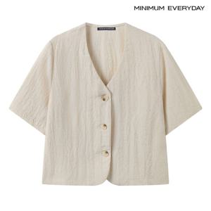 [미니멈][미니멈 에브리데이]미니멀 노카라 브이넥 슬럽 반팔 자켓 (EC2JK004D)