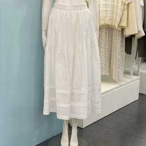 [클리지]허리 밴딩 캉캉 주름 쉬폰 롱 스커트 CQ3WSK06