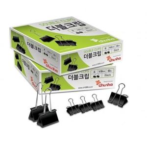 클립 블랙 더블크립_소 BL-1950 19mm_50개