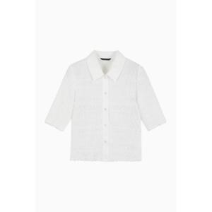 [시슬리]프린스 카라 배색 반팔 블라우스 SAWS01541