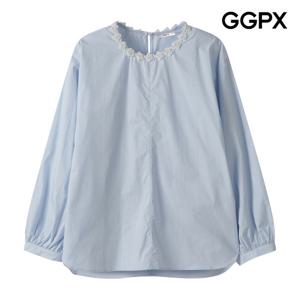 GGPX  로즈 레이스 라운드넥 블라우스 (GQ3SH046F)