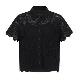 [세인트앤드류스]플로럴 아플리케 셔츠형 반팔 점퍼 821F2JP581_BK