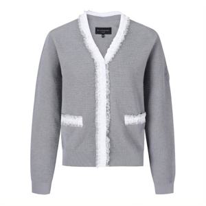 [세인트앤드류스]여성 레이스 프릴 니트 가디건 821E1SD101_GY