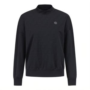 [세인트앤드류스]여성 로고 패턴 모크넥 티셔츠 긴팔 821E1TSA21_BK