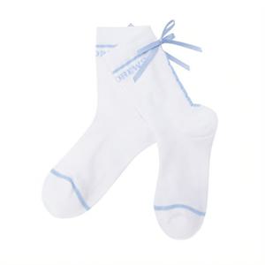 [세인트앤드류스]여성 백 리본 컬러 라인 중목 양말 821E1SC055_BL