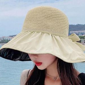 여성 버킷햇 밀짚모자 라피아햇