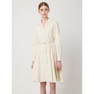 씨씨콜렉트 C251MSE003 벨티드 언밸런스 헴 플레어 원피스 C251MSE003