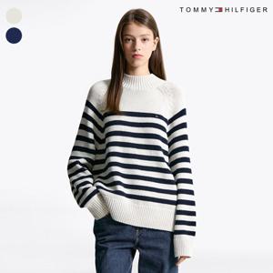 타미힐피거 여성 타미여성 코튼 모크넥 스웨터 2색상 T22F7KTO051WT1 T22F7KTO051WT1