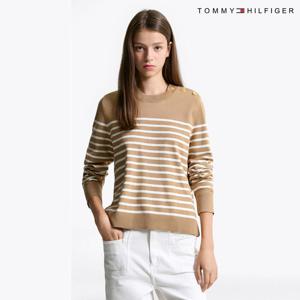 타미힐피거 여성 타미여성 골드 버튼 스웨터 T22F7KTO052WT1 T22F7KTO052WT1