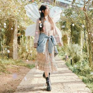 [써스데이아일랜드]플라워 브이넥 풀오픈 원피스 T262MOP135W