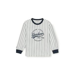 M MLB키즈긴팔티 GQC 7ATSV0851-50IVS 바시티 스트라이프 베이스볼 긴팔 티셔츠 뉴욕양키스