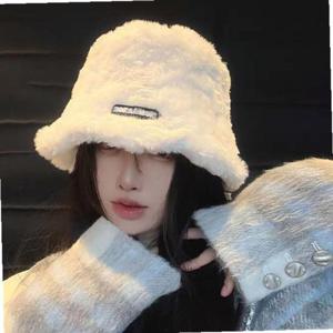 뽀글 모던 앙고라 털 끈 둘레 조절 버킷햇 털모자