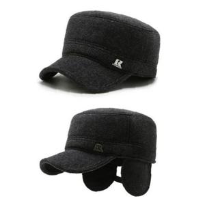 남성 겨울 기모 귀달이 모자 1P R라벨 보온 방한 군모