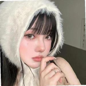 앙고라 삼각 두건 머리띠 스카프 니트커치프 공연