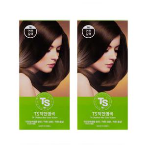 TS 더착한 염색약 120g 7호 연한갈색 2개