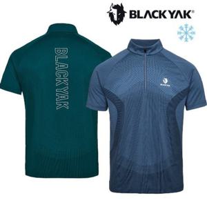 남성 아이스 냉감 기능성 등산 티셔츠 자카드 집업 반팔티1 1BYZTMV007 GD