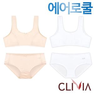 [크리비아]주니어1단계 에어로쿨 브라팬티2종(CLB6049)75AA~90AA