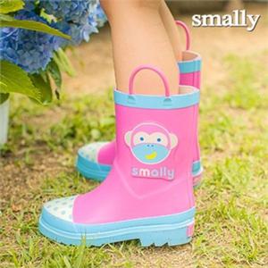 [스몰리](스몰리)유아 아동 장화 레인부츠 애니장화-몽키핑크