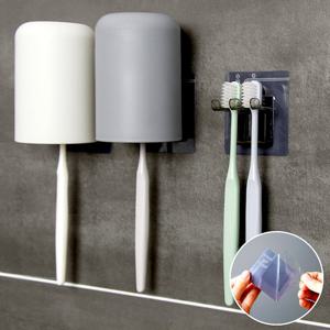매직접착 칫솔꽂이 컵걸이 / 욕실수납 양치걸이 칫솔걸이