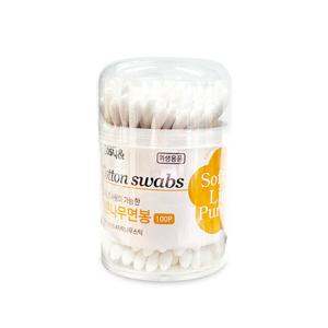 튼튼나무면봉 100P 원통면봉 멸균 유아 고급면봉 원형 아기 화장