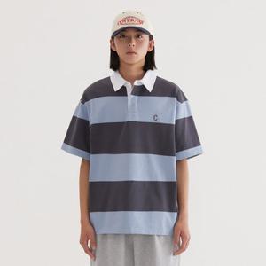 [커버낫] [TAG가 69,000] C 로고 럭비 카라 티셔츠 Charcoal