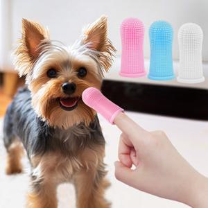 생활만렙 [체험특가] 펫치카 애견 손가락 칫솔 4개 실리콘 강아지 고양이 치석 관리