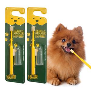 생활만렙 [체험특가] 펫치카 애견 투스텝 칫솔 키트 1 +1 실리콘 강아지 고양이 치석 관리
