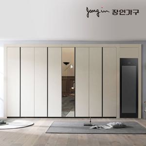 장인가구 단테 슬림 미러 스타일러 붙박이장 300cm