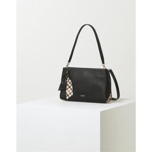 [닥스ACC]블랙 체크배색 소가죽 숄더백 DCBA2F123BK