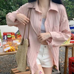 F006779_아이스셔츠 줄지블라우스 쿨남방 아이스남방