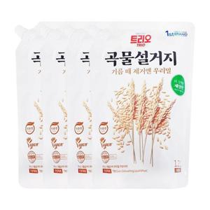 애경 트리오 곡물 설거지 우리밀 1.2L x4 /주방세제