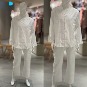 [비너스 란제리] 60수 레이스펀칭 피콧 화이트 남성파자마 (VPA4511M) VPA4511M0000