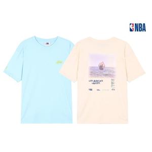 [엔비에이]남녀공용 엔비에이  LAL 포토 전사 그래픽 반팔 티셔츠 N222TS040Z